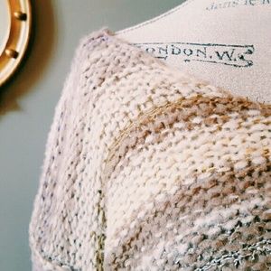 Free People Cropped Sweater with Oversized Sleeves