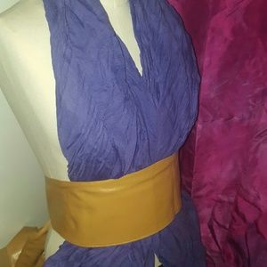 Faux Leather Wide Wrap Tie Belt