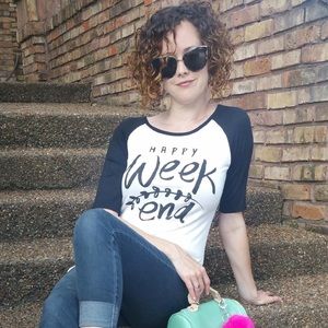 ☀️Last one☀️ Happy Weekend Long T-Shirt Large