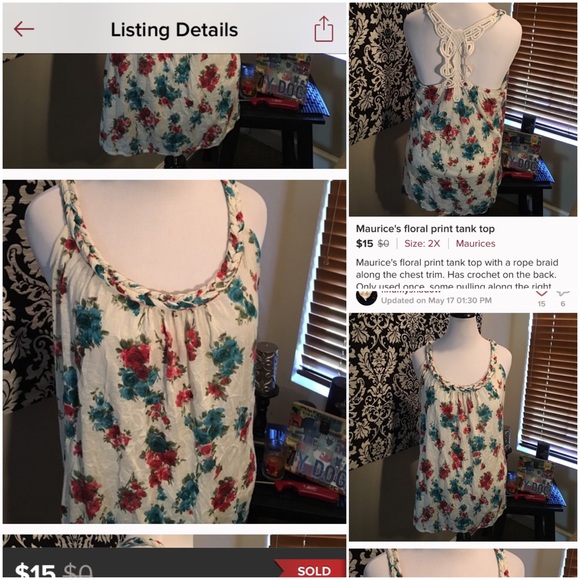 Maurice's floral print crochet tank