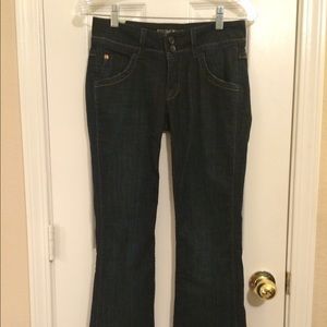 Hudson dark wash, flare leg jeans