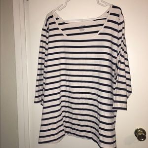 💥SOLD💥Lane Bryant cotton striped sleeve top