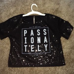 Black sequined crop top