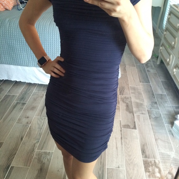 BCBGMaxAzria Dresses - Ruched navy BCBGMaxazria dress BCBGMaxAzria Dresses - Ruched navy BCBGMaxazria dress