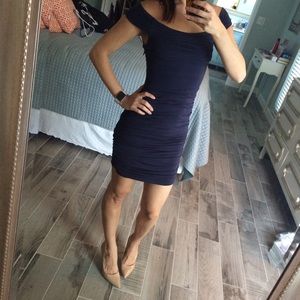 BCBGMaxAzria Dresses - Ruched navy BCBGMaxazria dress BCBGMaxAzria Dresses - Ruched navy BCBGMaxazria dress