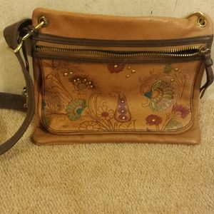 Leather shoulder bag Fossil
