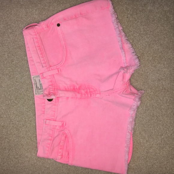 pink neon shorts