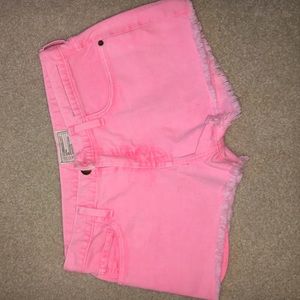 pink neon shorts