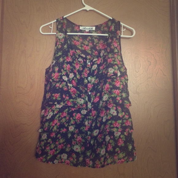 Black Flower Top