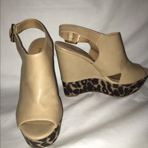 Nude and cheetah wedges
