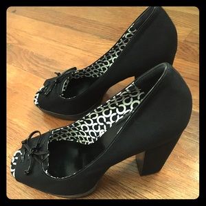 Coach "Corey" open toe platform heels