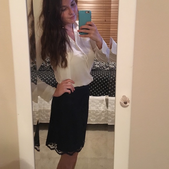 Navy Lace Skirt
