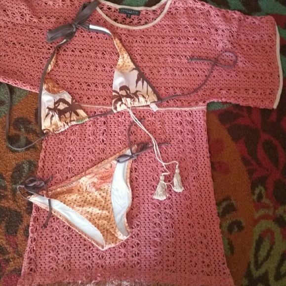 Sanctuary Crochet Boho Tunic cover up