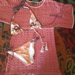 Sanctuary Crochet Boho Tunic cover up