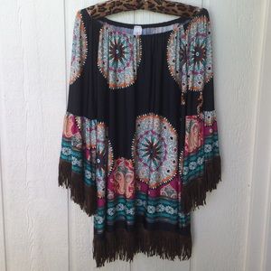 Adorable dress w brown fringe.