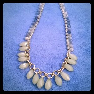 Loft, blue, beaded, long necklace