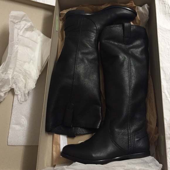Madewell black leather tall boots - Picture 3 of 4