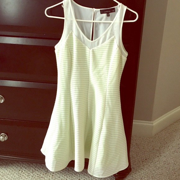 White with lime green underneath dress