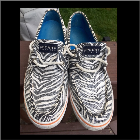SPERRY Shiny Sequence Top Sider Boat Shoes  Sz 9