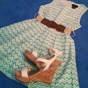 Green and white sundress