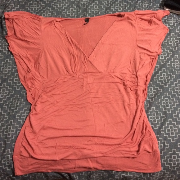 Maurice's peach flutter sleeve top