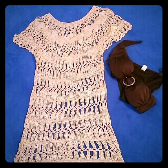 Short-sleeve, Knitted, bathing suit cover-up