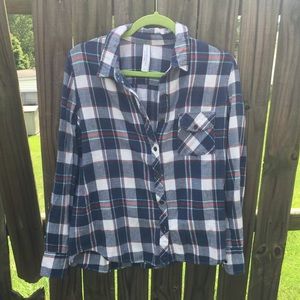plaid flannel button up