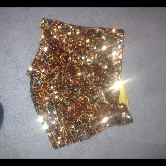 Gold sequin shorts