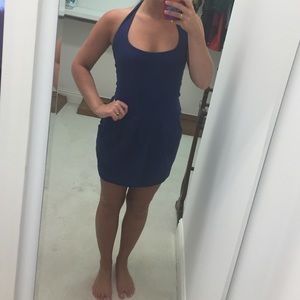 Navy blue Susana Monaco halter dress.