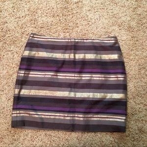 gold, purple, and multiple grey toned skirt
