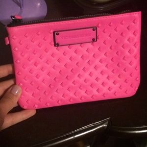 Victoria secret studded zip up clutch/makeup bag