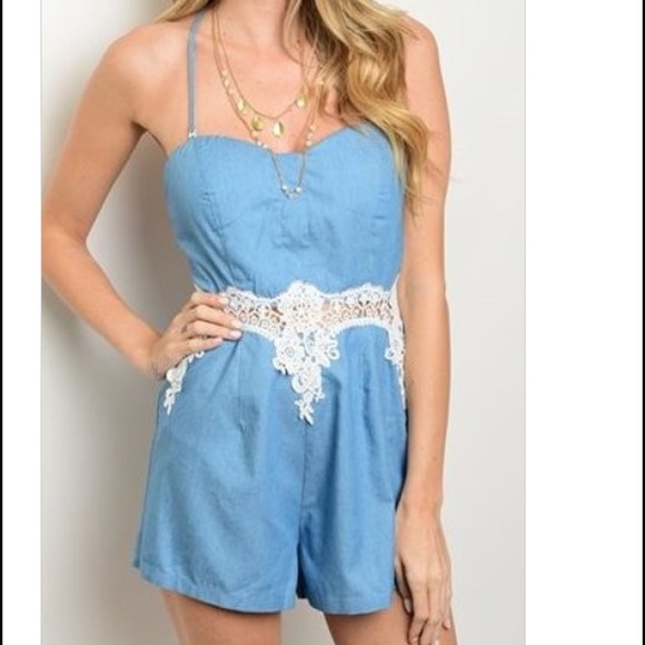 🚫 SOLD 🚫 Blue Romper - Picture 2 of 3