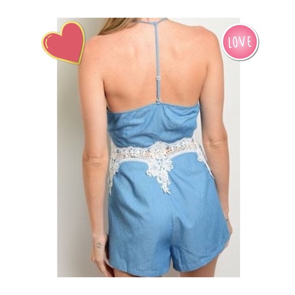 🚫 SOLD 🚫 Blue Romper - Picture 3 of 3
