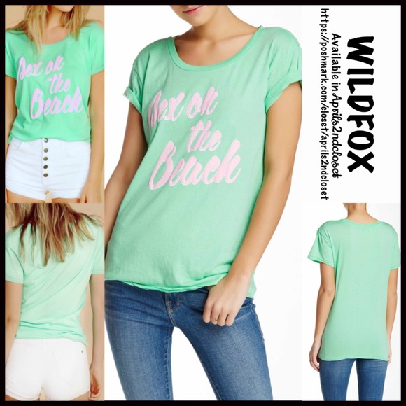 WILDFOX COVERUP TEE TALL ORDER S*X ON THE BEACH - Picture 4 of 8