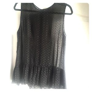 Theory black sheer blouse