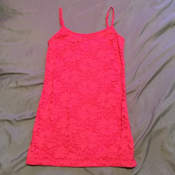 Hot pink lace undershirt tank top