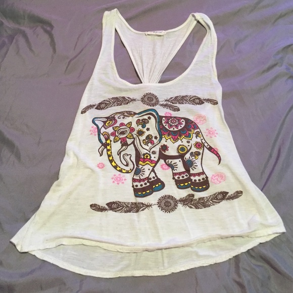 Tan elephant tank top