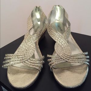 Alfani Gold/Silver Bling Low Wedges
