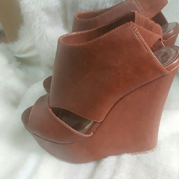 Madden Girl Cognac Wedges