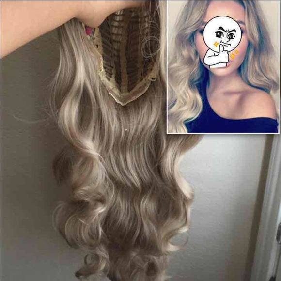 Long Curly Ash Blonde Full Wig