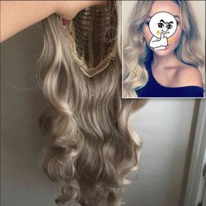 Long Curly Ash Blonde Full Wig