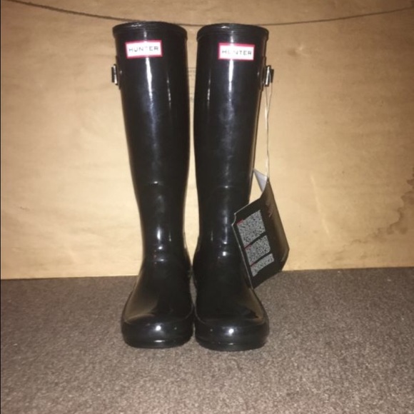 Hunter tall rain boots original gloss