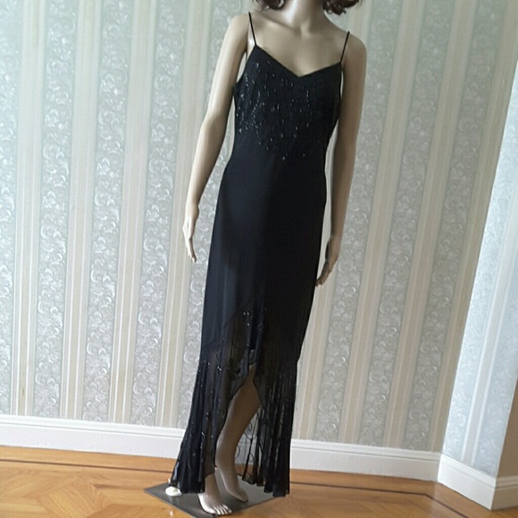 Shenya evening stunning black beaded dress