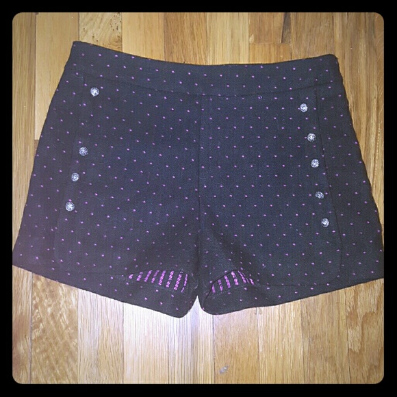 Pink polka dot felt shorts