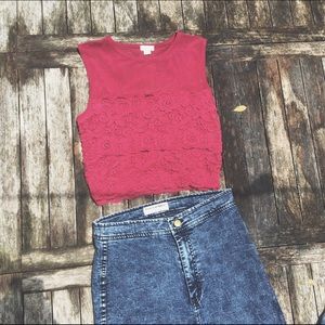 American Apparel Acid Wash High Waisted Jean