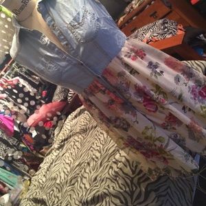 Denim and floral dress