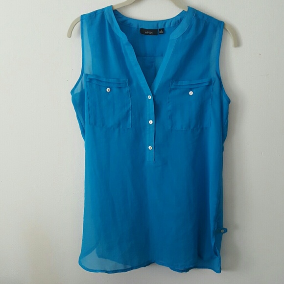 Apt. 9 Tops - Apt. 9 Blue Sheer Top