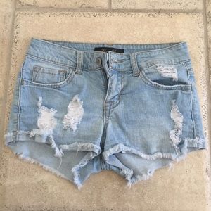 Ripped Denim Shorts