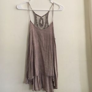 Basil Lola High Low Tank w/ Detailed Strappy Back