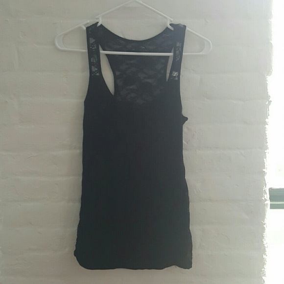 Black tank top with lace back